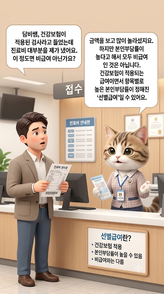 [담비쌤의 병원 실무팁] 선별급여 뜻과 본인부담률｜80·90·95% 비급여 차이·본인부담상한제