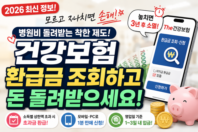 2026년 건강보험 본인부담상한액 환급금 3분 만에 찾아가는 법!