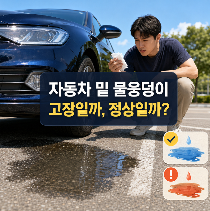 자동차 밑에 물 떨어짐, 에어컨 물과 냉각수 누수 구별법