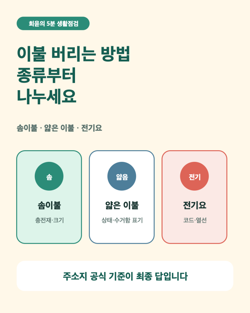이불 버리는 방법, 솜이불·얇은 이불·전기요는 어디에 버릴까요?