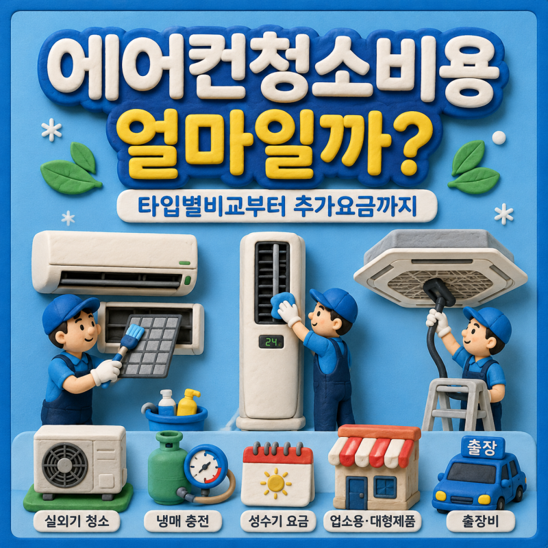 에어컨청소비용 얼마? 스탠드·원룸·천장형부터 삼성·LG·추가요금까지