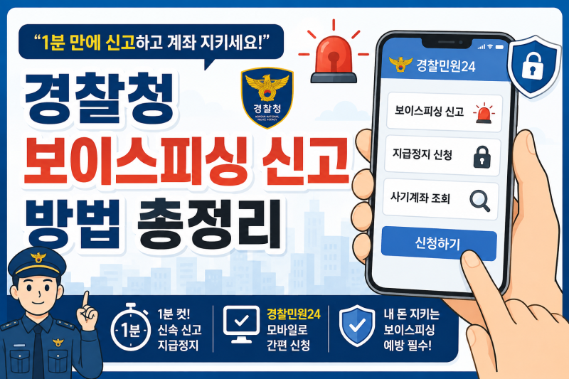 경찰청 보이스피싱 신고 방법｜경찰민원24 지급정지 신청부터 사기계좌 조회까지