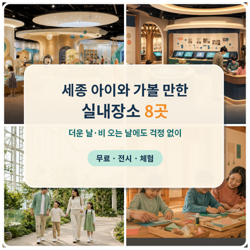 세종 아이와 가볼 만한 실내 장소 8곳｜무료 박물관부터 체험 예약까지