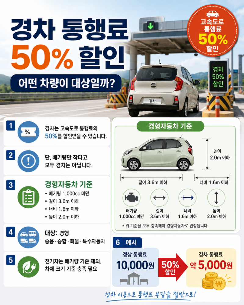 2026 고속도로 통행료 할인 총정리 경차·전기차·하이패스 할인율은?