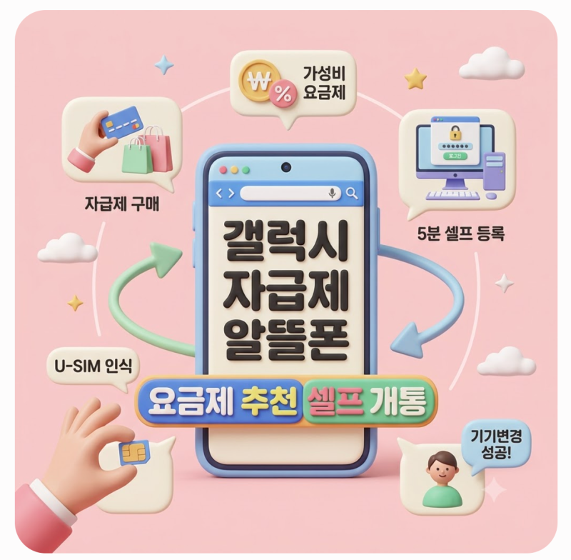 아직도 통신사 약정 노예? 갤럭시 자급제 알뜰폰 요금제 추천 셀프 개통 방법 유심 인식 가입....