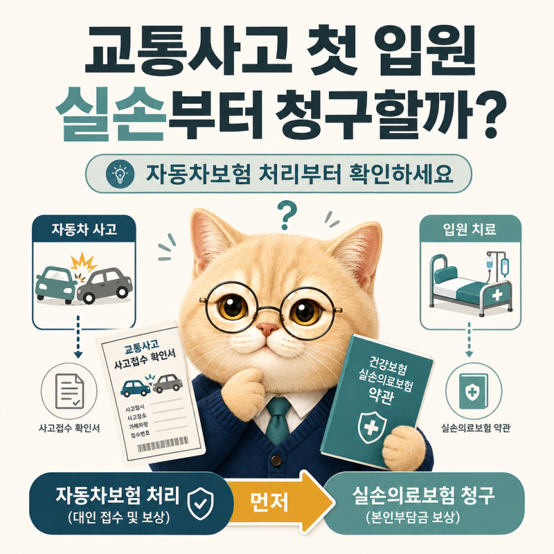교통사고 입원 실손부터 자동차보험까지 확인할 순서