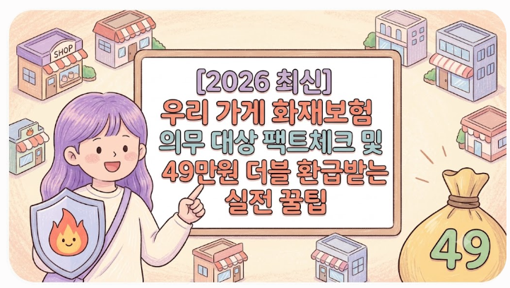 [2026 최신] 안 들면 500만 원 날립니다! 우리 가게 화재보험 의무 대상 팩트체크 및 49만 원 더....