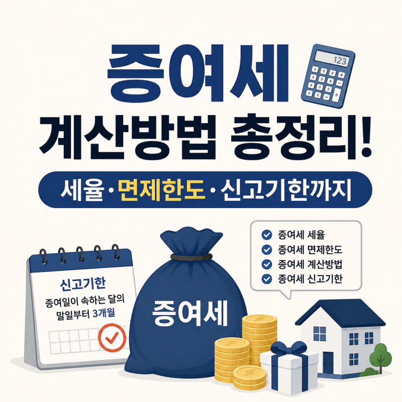 증여세 계산방법 총정리! 세율·면제한도·신고기한까지