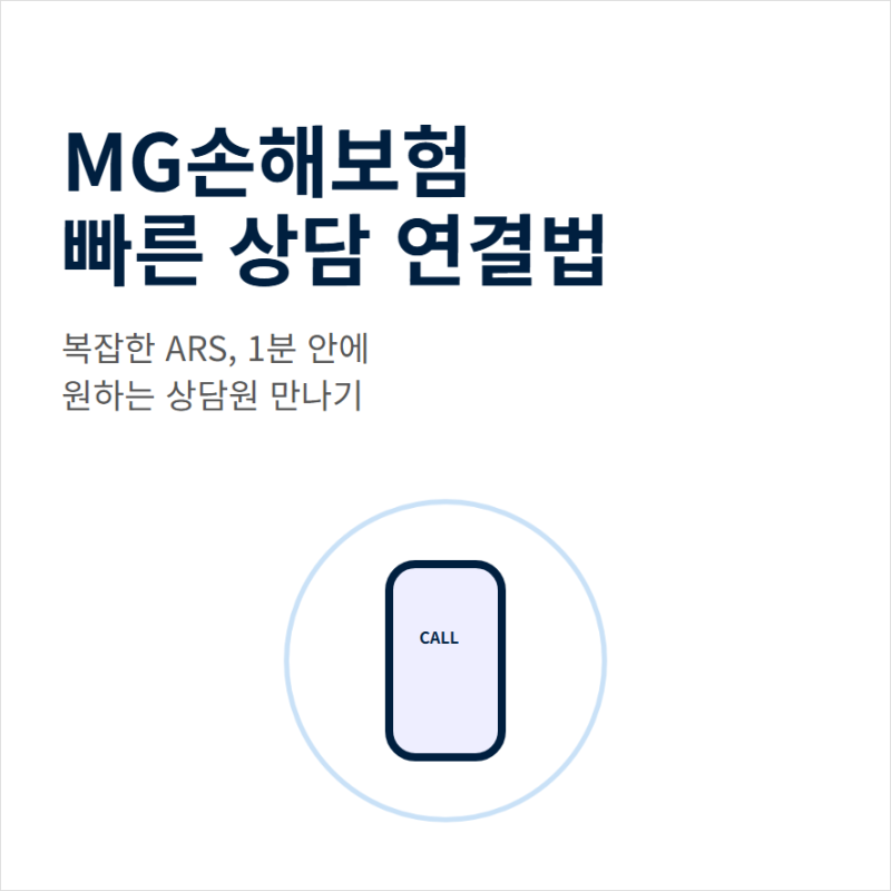 mg손해보험 고객센터 전화번호와 실시간 상담원 연결