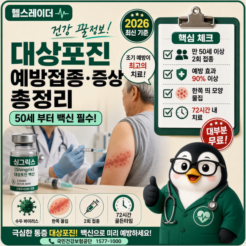 대상포진 예방접종·증상 총정리 (초기증상·백신·합병증·치료)