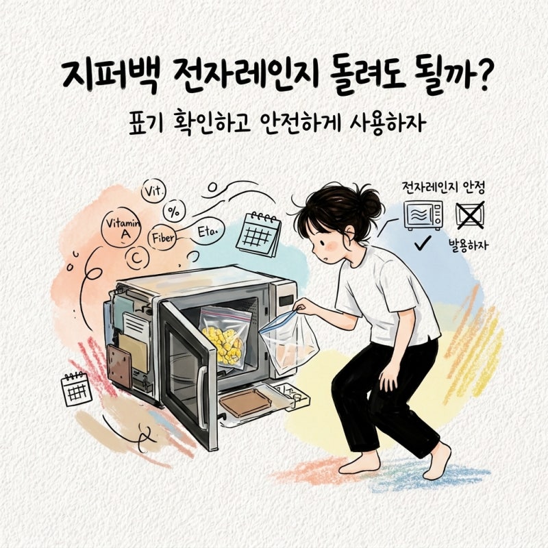 지퍼백 전자레인지 돌려도 될까? 표기 확인법과 해동·데우기 안전 사용법