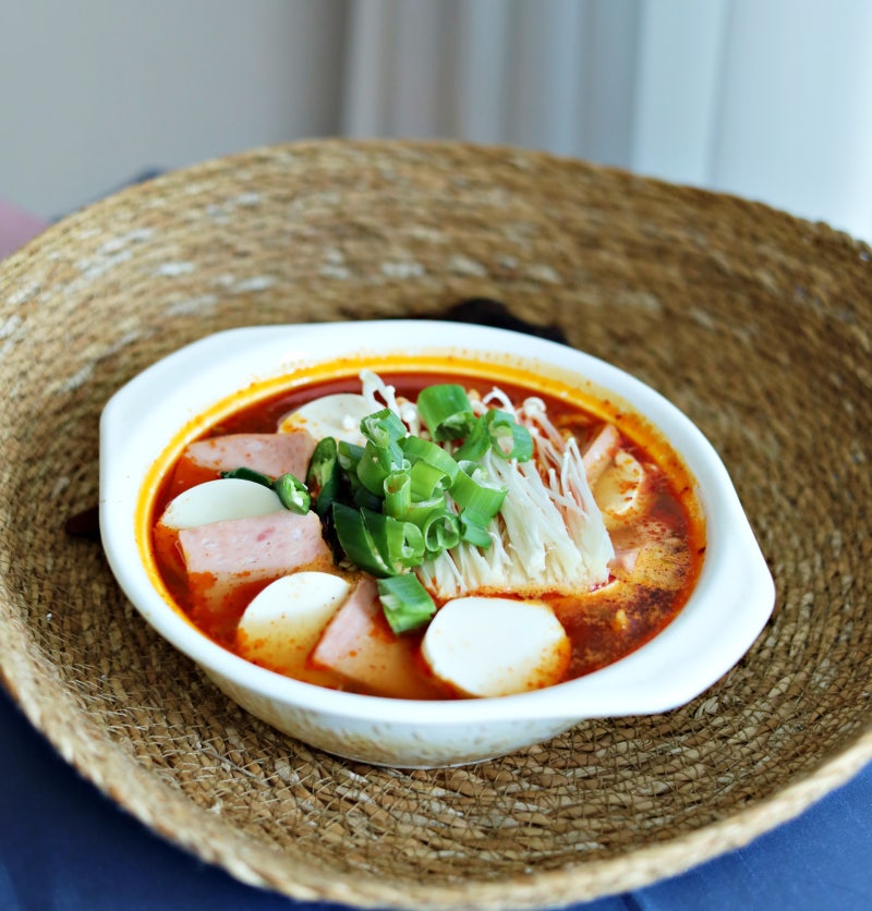 스팸순두부찌개 레시피 초간단 순두부찌개 양념 재료 끓이는법