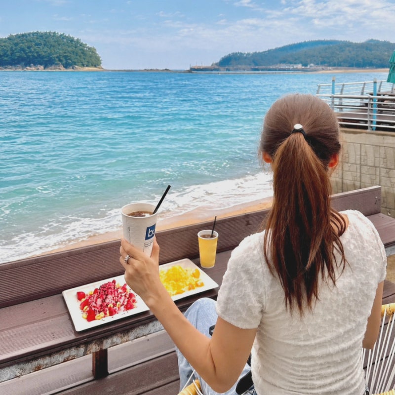 태안 만리포 해수욕장 오션뷰 천만금카페 식당 여행 코스