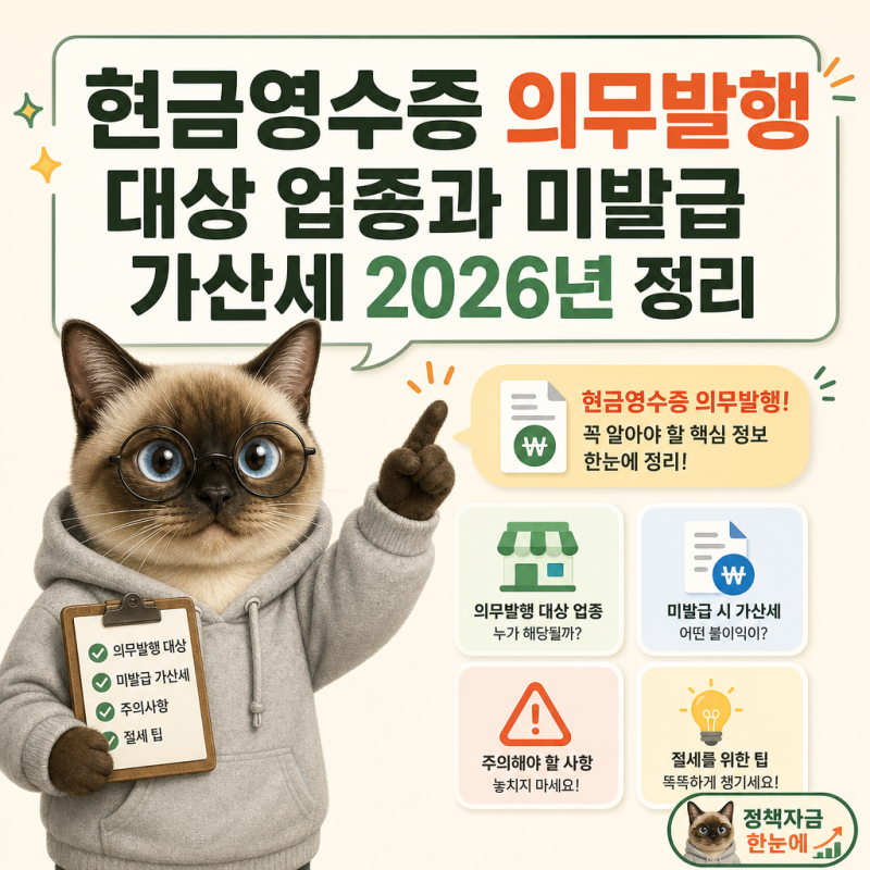 현금영수증 의무발행 대상 업종과 미발급 가산세 2026년 정리