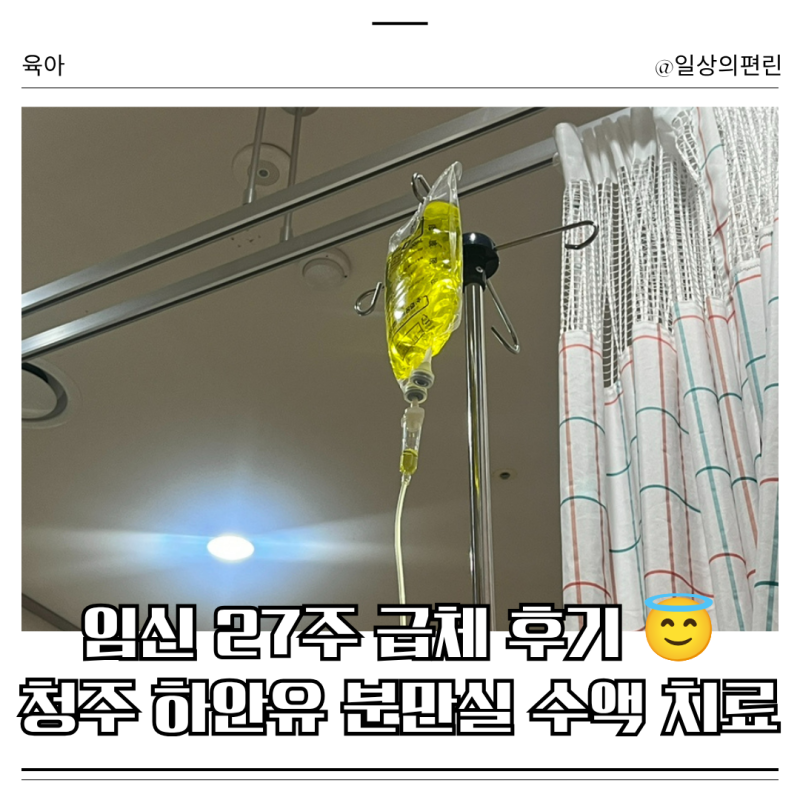 27주 임산부 급체 증상｜구토, 설사 후 청주 하안유 분만실 방문, 수액 치료 후기