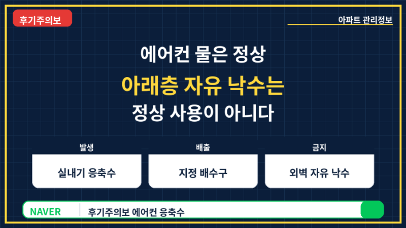 아파트 에어컨 배수물이 아래층으로 떨어지면 윗집이 무조건 물어줘야 할까