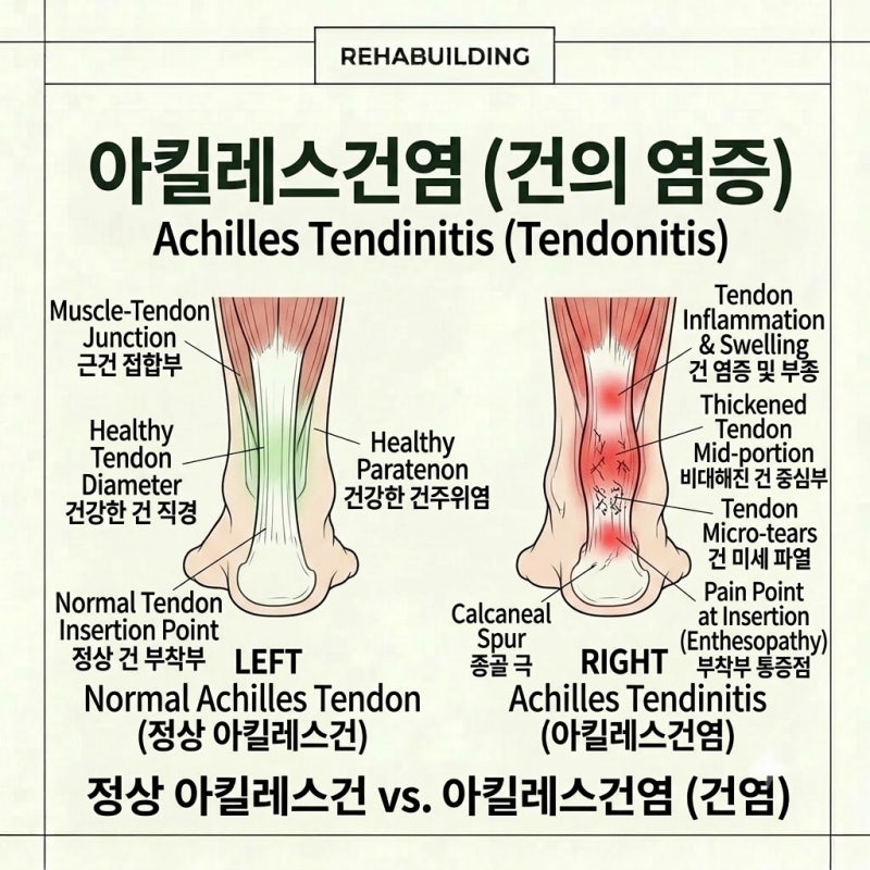 러닝 후 뒤꿈치 통증, 아킬레스건염 원인과 근거 중심 재활 3단계 루틴