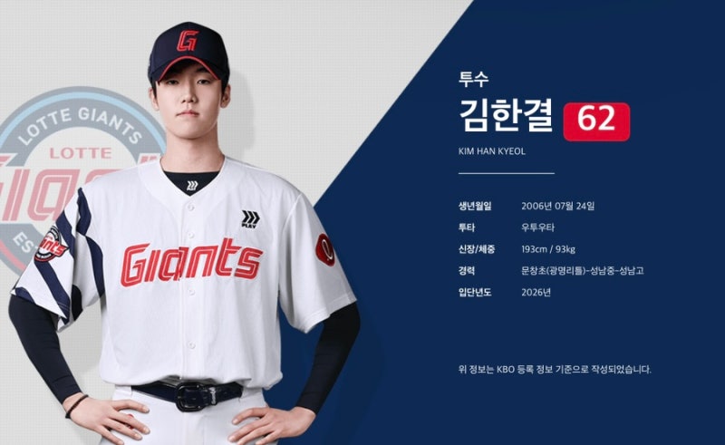 ‘2026년 롯데의 6라운더’ 정식선수 전환과 함께 1군 콜업이 된 이 루키 우완, 롯데 김한결(KBO....