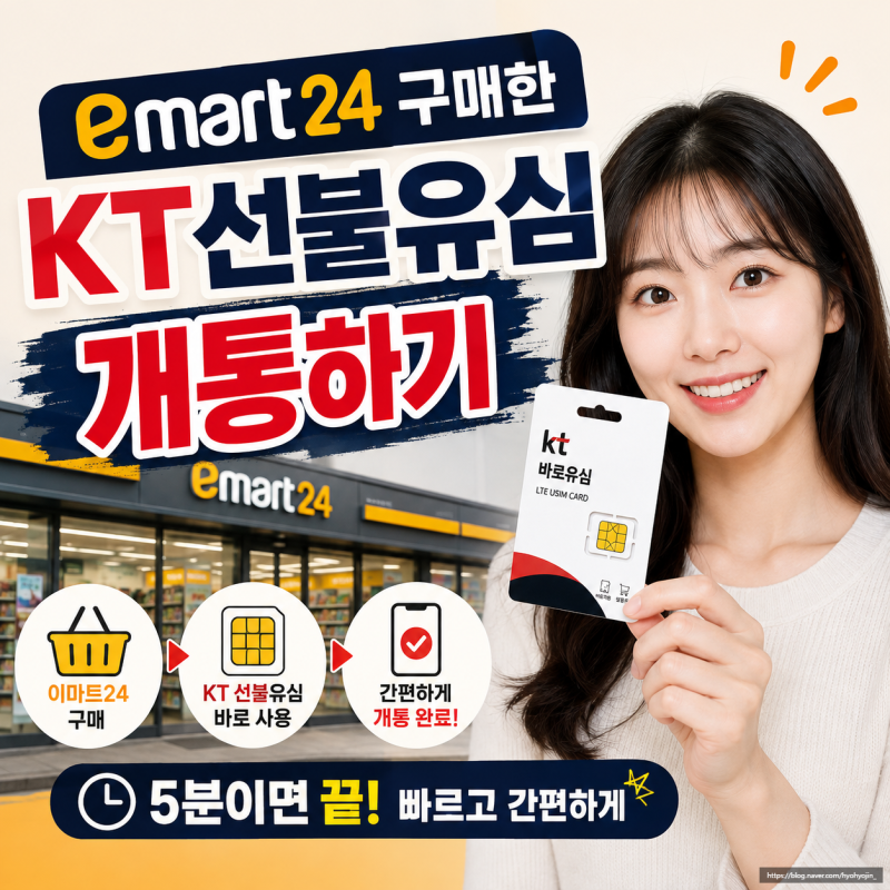 이마트24에서 구매한 KT선불유심 개통 방법