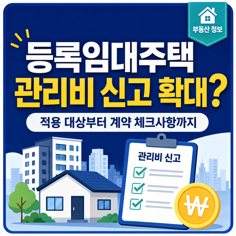 2026 등록임대주택 관리비 신고 개정안, 적용 대상과 계약 전 체크사항