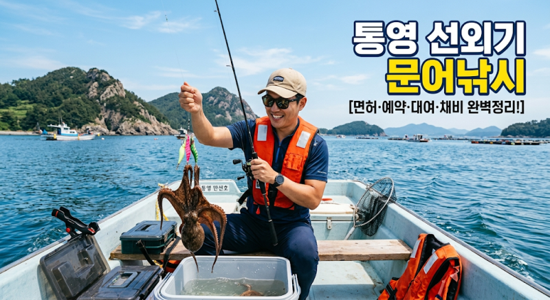 통영 선외기 문어낚시 예약 대여 방법부터 면허 유무까지 완벽 정리! (채비 & 꿀팁 포함)