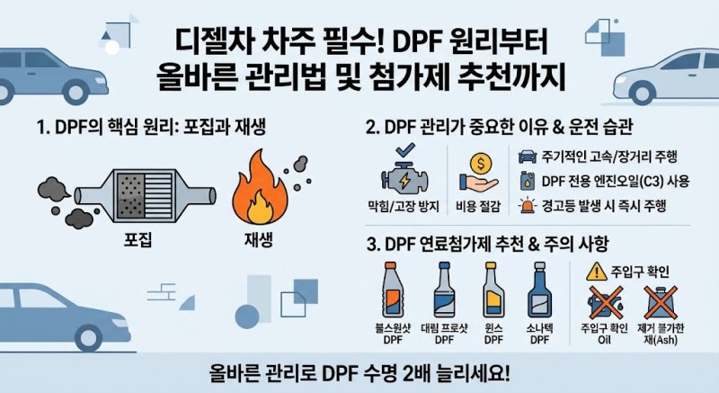 디젤차 차주 필수! DPF 원리부터 올바른 관리법 및 첨가제 추천까지