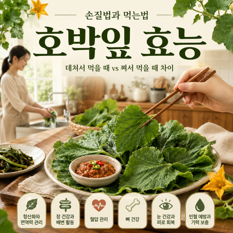 호박잎 효능 6가지와 오래 두고 먹는 보관법