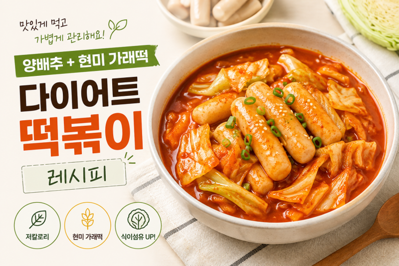다이어트 떡볶이 만드는 법｜양배추·현미 가래떡 레시피