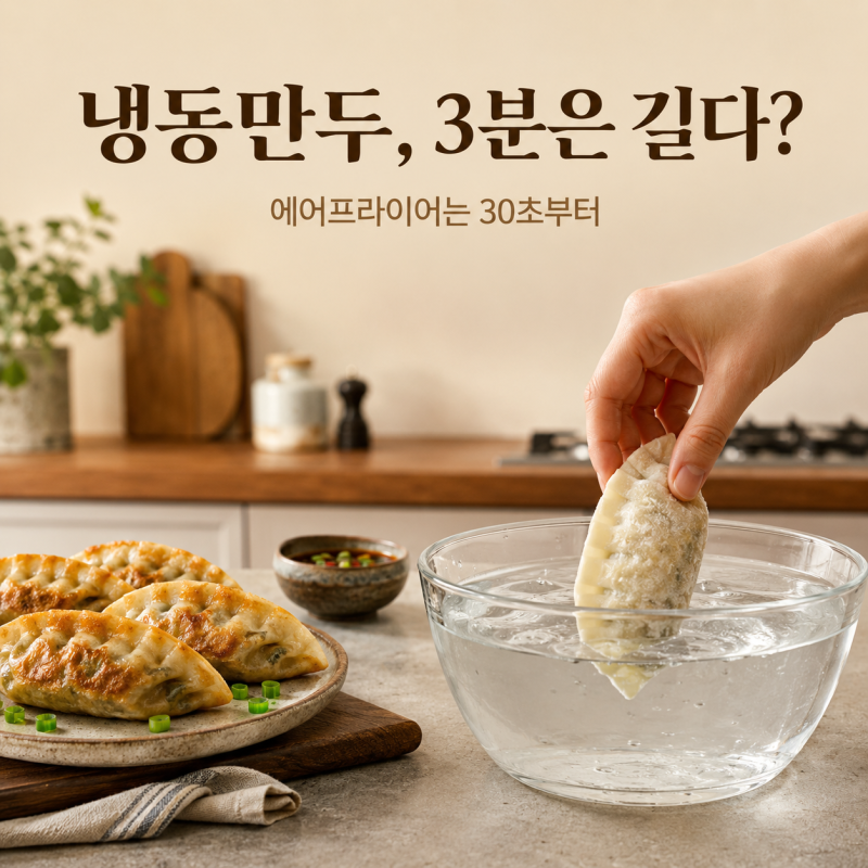 냉동만두 물에 담그기 몇 분? 에어프라이어 180도 겉바속촉 조리법과 눅눅함 해결