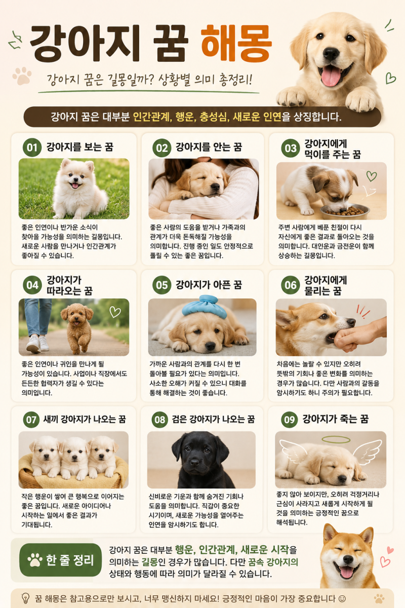 강아지 꿈 해몽