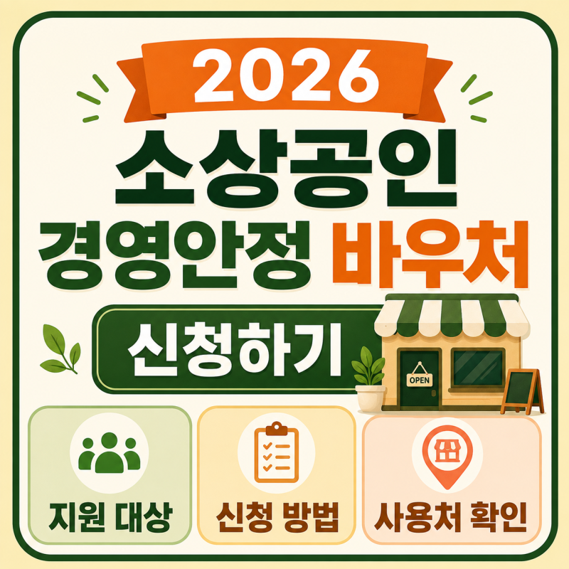 2026 소상공인 경영안정 바우처 신청하기, 매출 기준 지원 대상과 사용처 확인