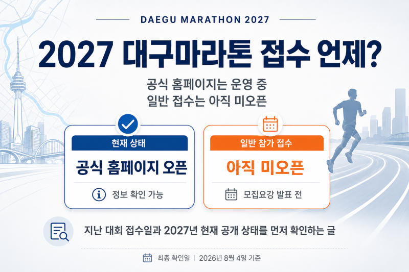 2027 대구마라톤 접수 언제? 지난 대회 풀코스는 9월 17일 오픈｜홈페이지·코스·참가비