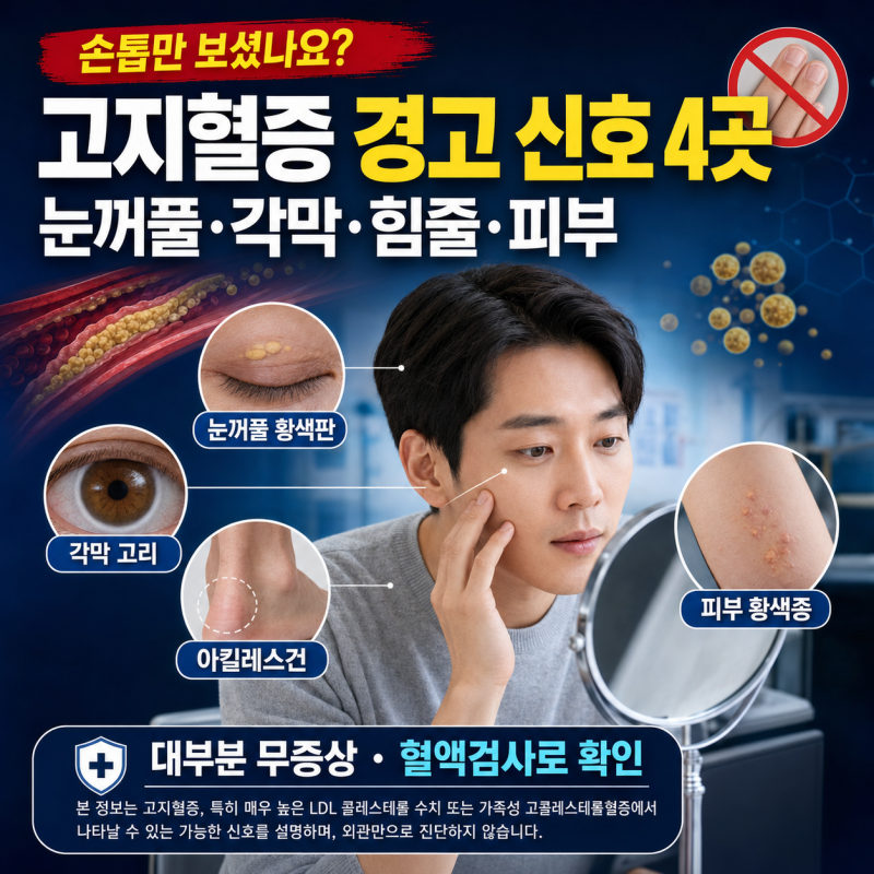 손톱보다 먼저 확인할 곳은 따로 있습니다, 고지혈증 의심 신호 4가지