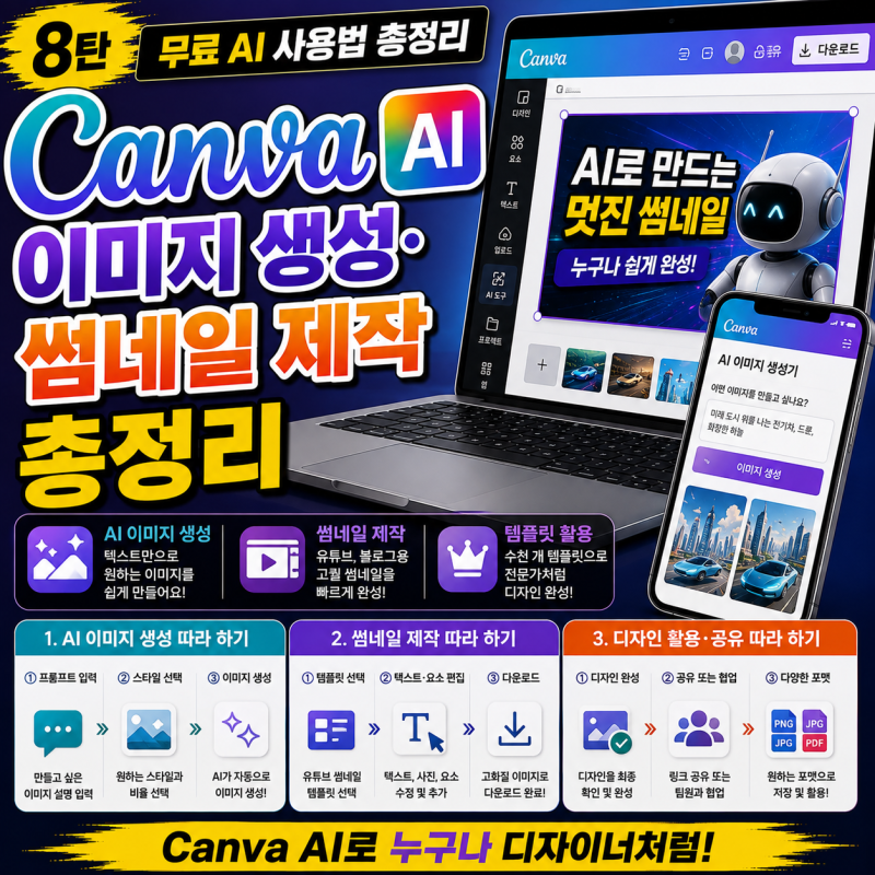 무료 AI 사용법 총정리, 8탄 Canva AI 이미지 생성·썸네일 제작 총정리