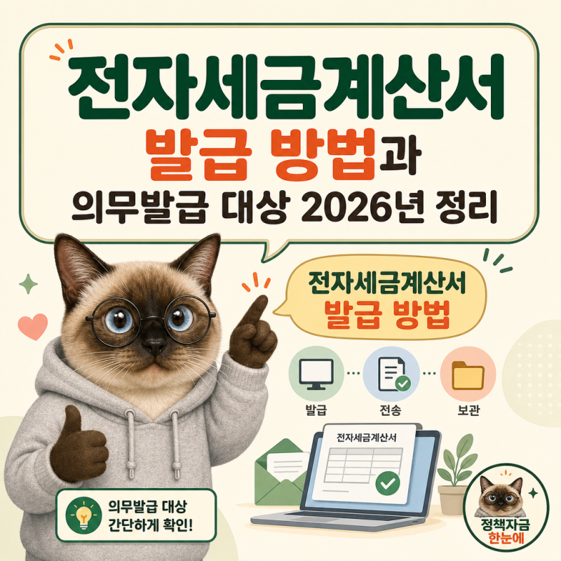 전자세금계산서 발급 방법과 의무발급 대상 2026년 정리