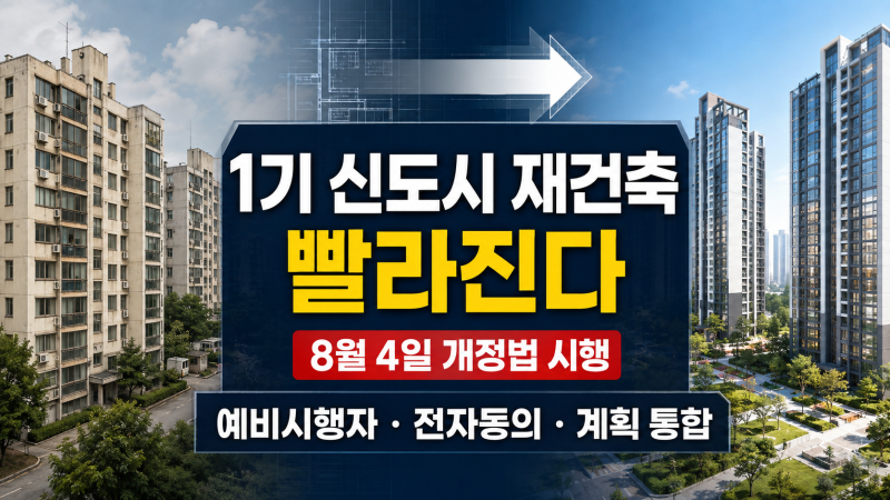 1기 신도시 재건축 빨라진다｜8월 4일 시행 노후계획도시정비법 핵심 5가지