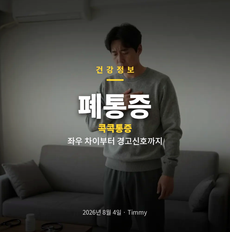 폐통증 왼쪽 오른쪽 차이와 숨 쉴 때 콕콕 찌르는 원인