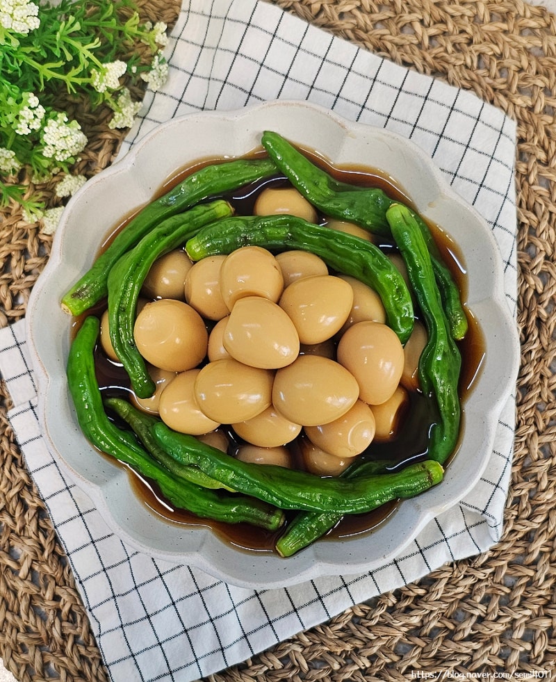 꽈리고추 메추리알장조림 레시피 간단 밑반찬