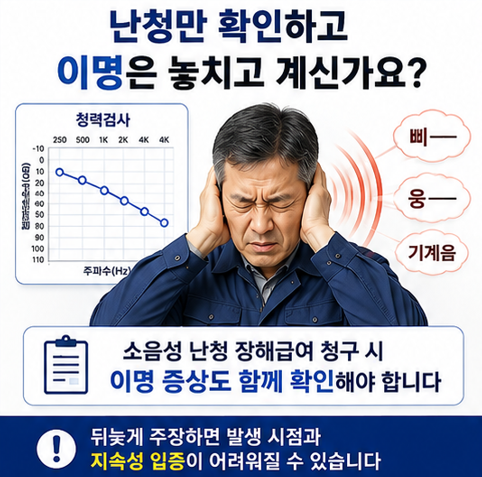 소음성 난청 산재 신청 시 이명을 빠뜨리면 불리한 이유