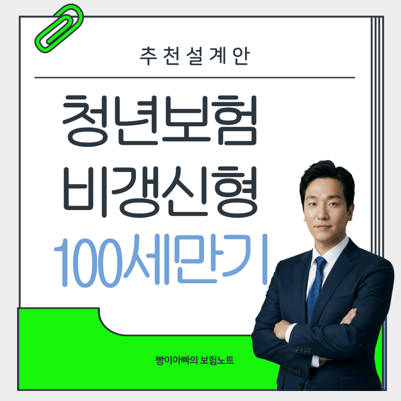 26세 청년보험 비갱신형 100세만기 추천설계안