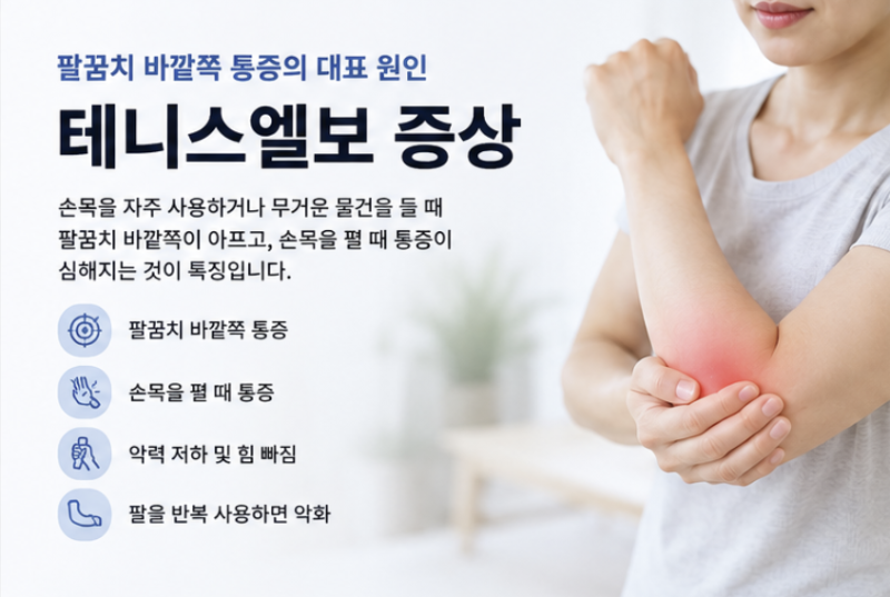 테니스엘보 증상, 팔 바깥쪽 통증 원인과 치료법 총정리