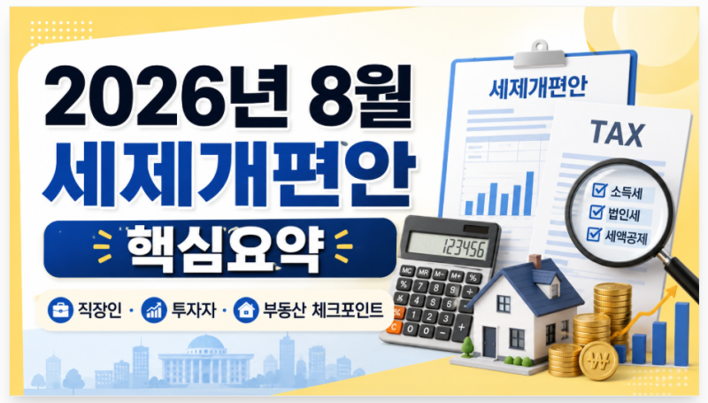 2026년 세법개정안 발표 전 꼭 알아야 할 것, 예상과 확정 내용을 구분하세요
