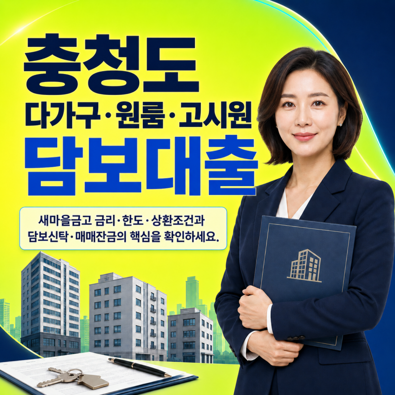 충청도지역. 다가구·원룸·고시원 담보대출 조건｜새마을금고 금리·한도·신탁·매매잔금 ....