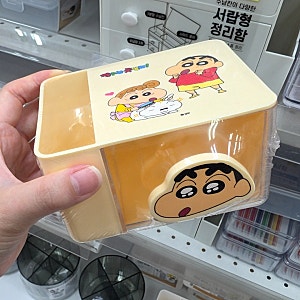 다이소 데스크테리어 용품 추천! 귀여운 짱구 굿즈 수납템 3종