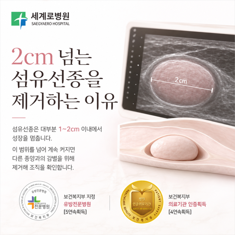 2cm 넘는 섬유선종을 제거하는 이유
