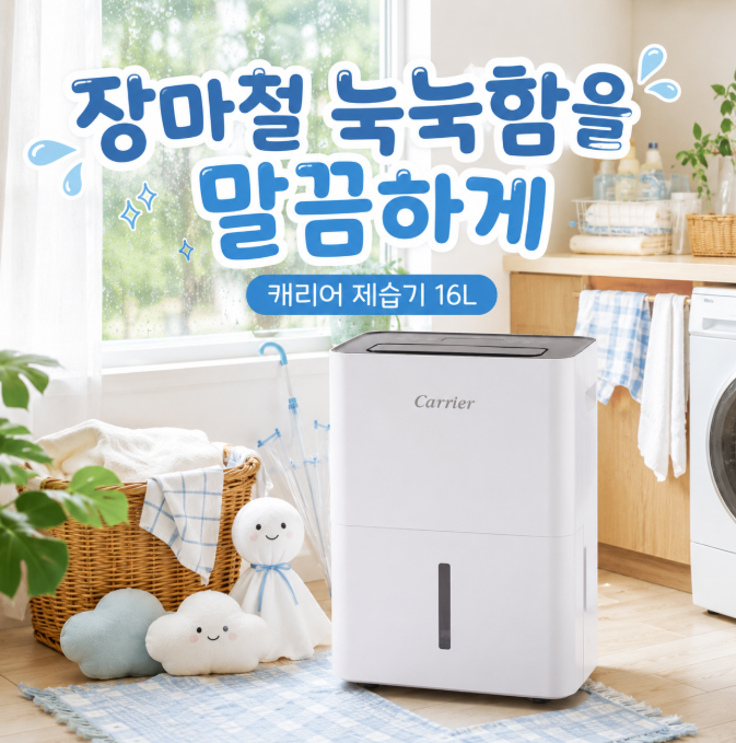 원룸 빨래가 안 마를 때 캐리어 16L 제습기 1등급으로 습기 관리하기