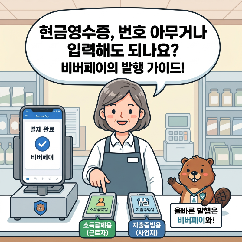 "현금영수증, 번호 아무거나 입력해도 되나요?" 비버페이가 알려주는 올바른 현금영수증 발....