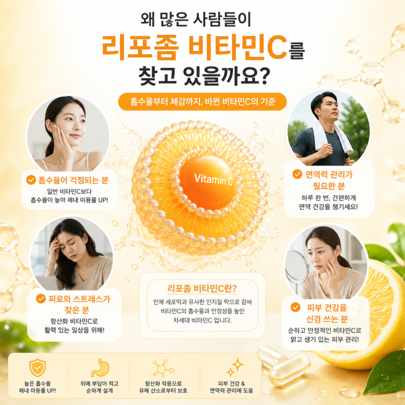 리포좀 비타민C 효과 흡수율 고려해서 섭취해야 하는 이유