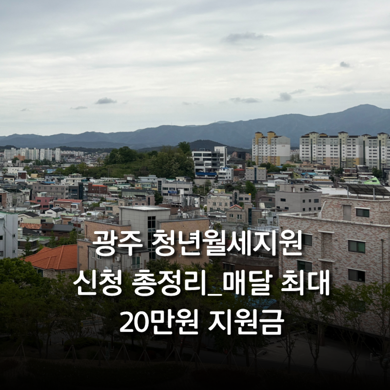 청년월세지원 신청 총정리｜광주광역시 종합주거복지센터 청년 월세지원 조건, 신청기간, ....