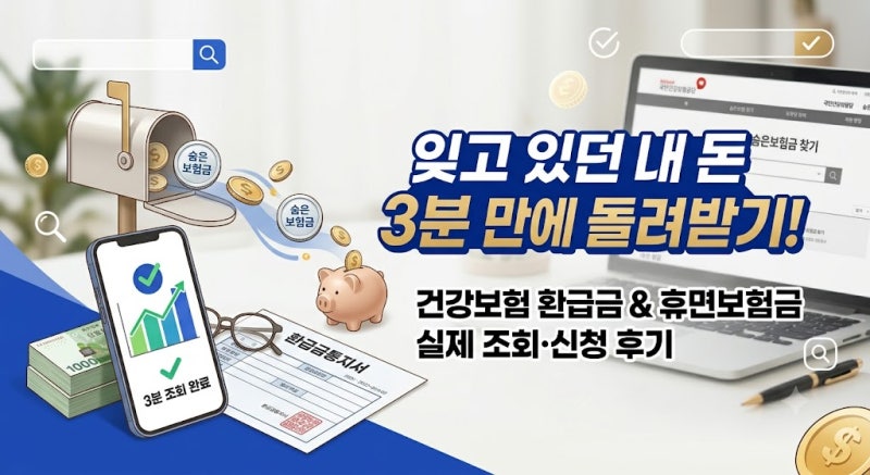 잊고 있던 내 돈 3분 만에 돌려받기: 건강보험 환급금 & 휴면보험금 실제 조회·신청 후기